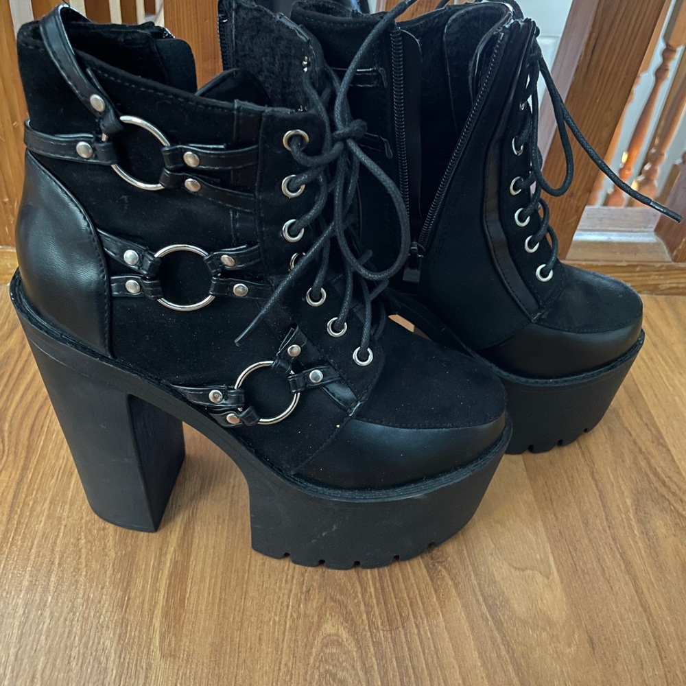 Black Platform Ankle Boots